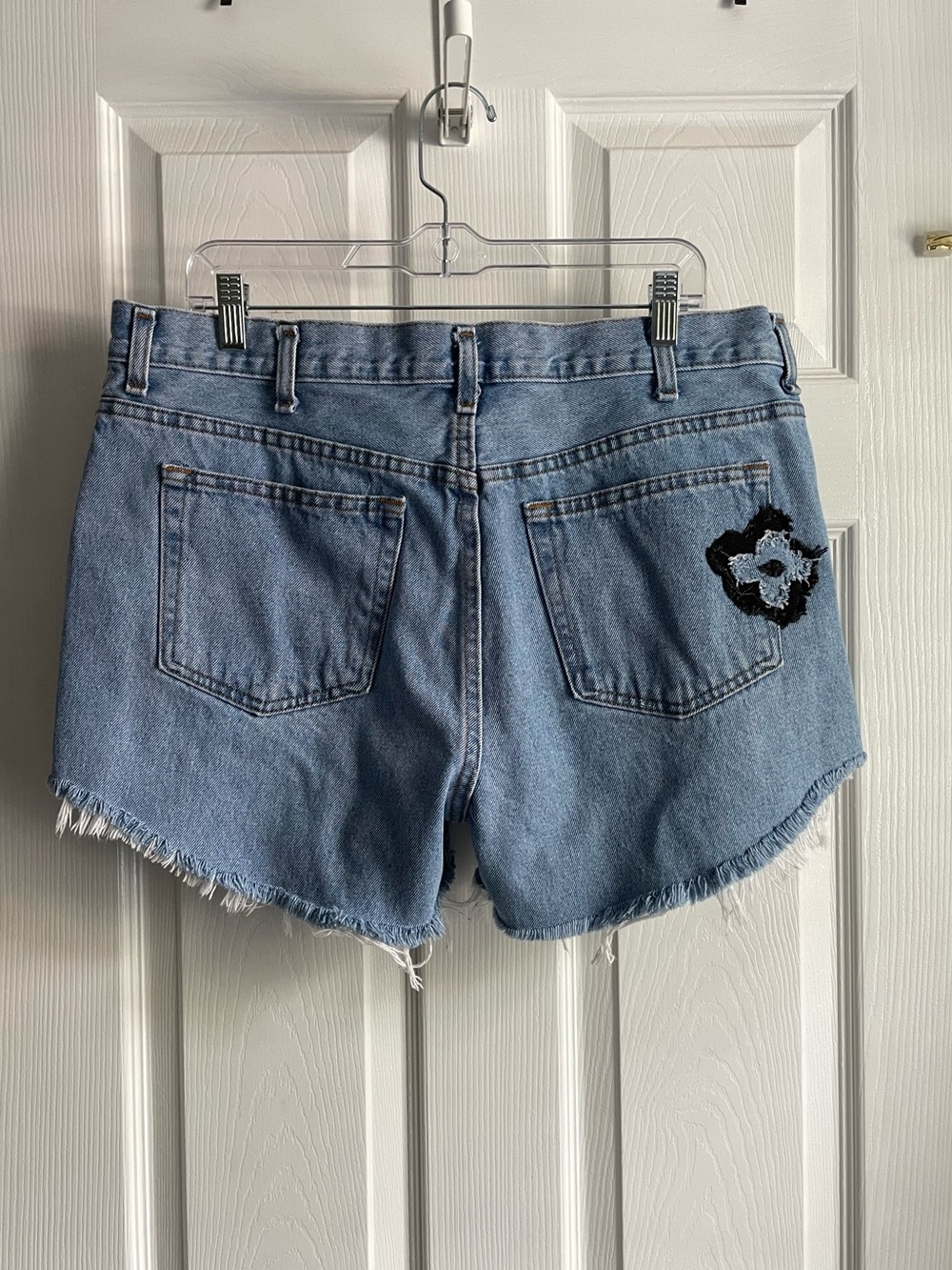 George Floral Denim Distressed Shorts - Picture 2 of 9